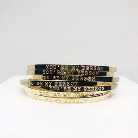 You're my person gold stacking cuff