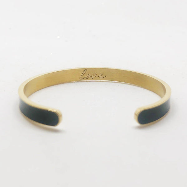 Love Black and Gold Stacking Cuff